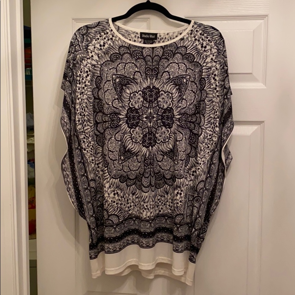 Black and cream blouse